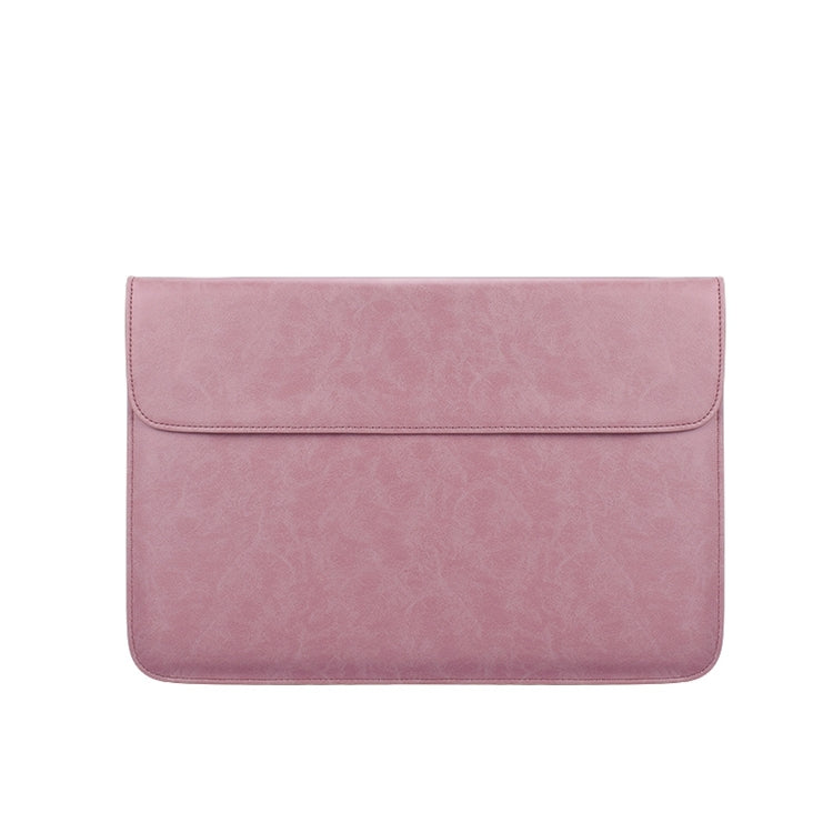 PU01S PU Leather Horizontal Invisible Magnetic Buckle Laptop Inner Bag for 14.1 inch laptops (Pink) - 14.1 inch by PMC Jewellery | Online Shopping South Africa | PMC Jewellery | Buy Now Pay Later Mobicred