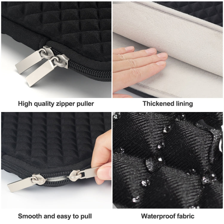 Diamond Texture Laptop Liner Bag, Size: 12-13 inch(Black) - 12.1 inch by PMC Jewellery | Online Shopping South Africa | PMC Jewellery | Buy Now Pay Later Mobicred