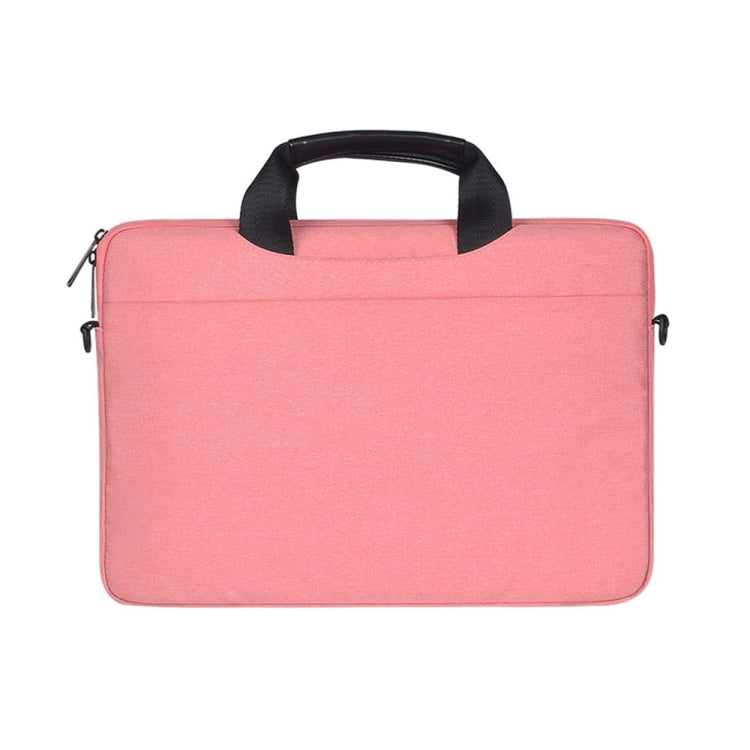 13.3 inch Breathable Wear-resistant Fashion Business Shoulder Handheld Zipper Laptop Bag with Shoulder Strap (Pink) - 13.3 inch by PMC Jewellery | Online Shopping South Africa | PMC Jewellery | Buy Now Pay Later Mobicred