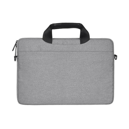 14.1 inch Breathable Wear-resistant Fashion Business Shoulder Handheld Zipper Laptop Bag with Shoulder Strap (Light Grey) - 14.1 inch by PMC Jewellery | Online Shopping South Africa | PMC Jewellery | Buy Now Pay Later Mobicred