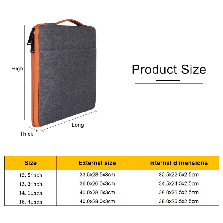 13.3 inch Fashion Casual Polyester + Nylon Laptop Handbag Briefcase Notebook Cover Case, For Macbook, Samsung, Lenovo, Xiaomi, Sony, DELL, CHUWI, ASUS, HP (Grey) - 13.3 inch by PMC Jewellery | Online Shopping South Africa | PMC Jewellery | Buy Now Pay Later Mobicred