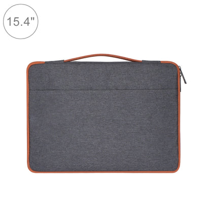 15.4 inch Fashion Casual Polyester + Nylon Laptop Handbag Briefcase Notebook Cover Case, For Macbook, Samsung, Lenovo, Xiaomi, Sony, DELL, CHUWI, ASUS, HP (Grey) - 15 inch by PMC Jewellery | Online Shopping South Africa | PMC Jewellery | Buy Now Pay Later Mobicred