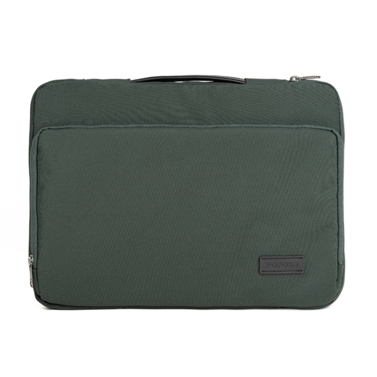 POFOKO E550 13 inch Portable Waterproof Polyester Laptop Handbag(Green) - Other by POFOKO | Online Shopping South Africa | PMC Jewellery | Buy Now Pay Later Mobicred