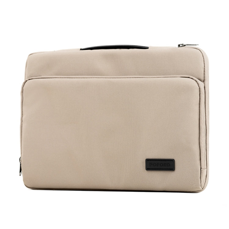 POFOKO Functional Wind Series E550 13.3 inch Portable Waterproof Wear-resistant Polyester Laptop Handbag(Khaki) - 13.3 inch by POFOKO | Online Shopping South Africa | PMC Jewellery | Buy Now Pay Later Mobicred