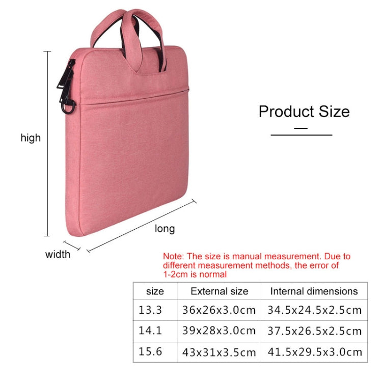 ST01S Waterproof Oxford Cloth Hidden Portable Strap One-shoulder Handbag for 14.1 inch Laptops(Pink) - 14.1 inch by PMC Jewellery | Online Shopping South Africa | PMC Jewellery | Buy Now Pay Later Mobicred