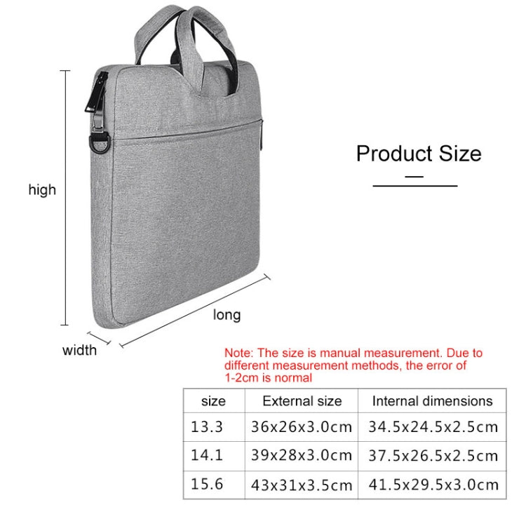 ST01S Waterproof Oxford Cloth Hidden Portable Strap One-shoulder Handbag for 14.1 inch Laptops(Light Grey) - 14.1 inch by PMC Jewellery | Online Shopping South Africa | PMC Jewellery | Buy Now Pay Later Mobicred