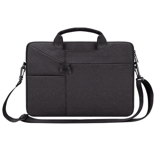 ST02S Waterproof Tear Resistance Hidden Portable Strap One-shoulder Handbag for 13.3 inch Laptops, with Suitcase Belt(Black) - 13.3 inch by PMC Jewellery | Online Shopping South Africa | PMC Jewellery | Buy Now Pay Later Mobicred