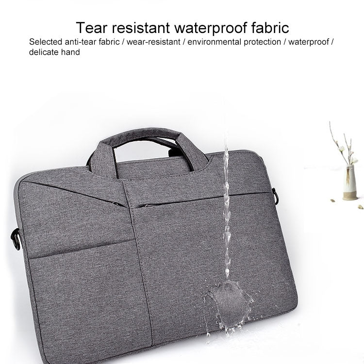 ST02S Waterproof Tear Resistance Hidden Portable Strap One-shoulder Handbag for 13.3 inch Laptops, with Suitcase Belt(Light Grey) - 13.3 inch by PMC Jewellery | Online Shopping South Africa | PMC Jewellery | Buy Now Pay Later Mobicred