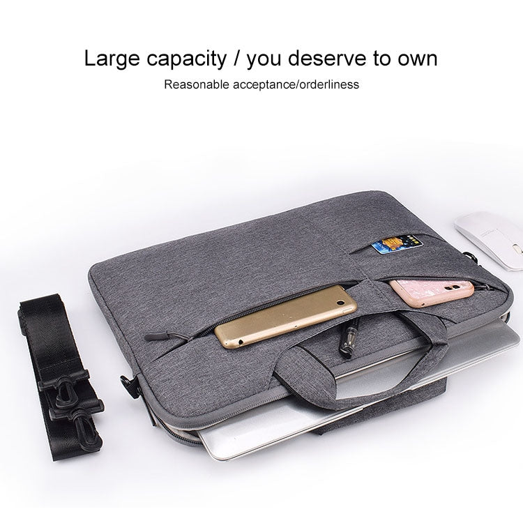 ST02S Waterproof Tear Resistance Hidden Portable Strap One-shoulder Handbag for 14.1 inch Laptops, with Suitcase Belt(Black) - 14.1 inch by PMC Jewellery | Online Shopping South Africa | PMC Jewellery | Buy Now Pay Later Mobicred