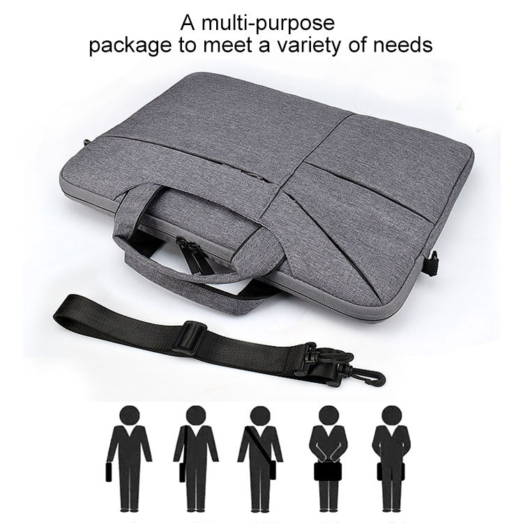 ST02S Waterproof Tear Resistance Hidden Portable Strap One-shoulder Handbag for 14.1 inch Laptops, with Suitcase Belt(Dark Gray) - 14.1 inch by PMC Jewellery | Online Shopping South Africa | PMC Jewellery | Buy Now Pay Later Mobicred