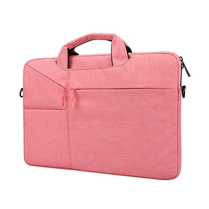 ST02S Waterproof Tear Resistance Hidden Portable Strap One-shoulder Handbag for 14.1 inch Laptops, with Suitcase Belt(Pink) - 14.1 inch by PMC Jewellery | Online Shopping South Africa | PMC Jewellery | Buy Now Pay Later Mobicred