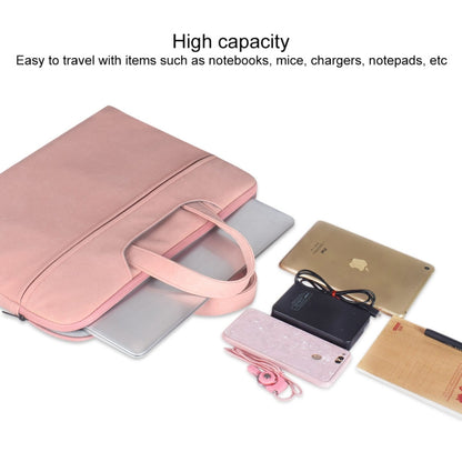 ST06 Waterproof PU Leather Zipper Hidden Portable Strap One-shoulder Handbag for 13.3 inch Laptops, with Suitcase Belt(Pink) - 13.3 inch by PMC Jewellery | Online Shopping South Africa | PMC Jewellery | Buy Now Pay Later Mobicred