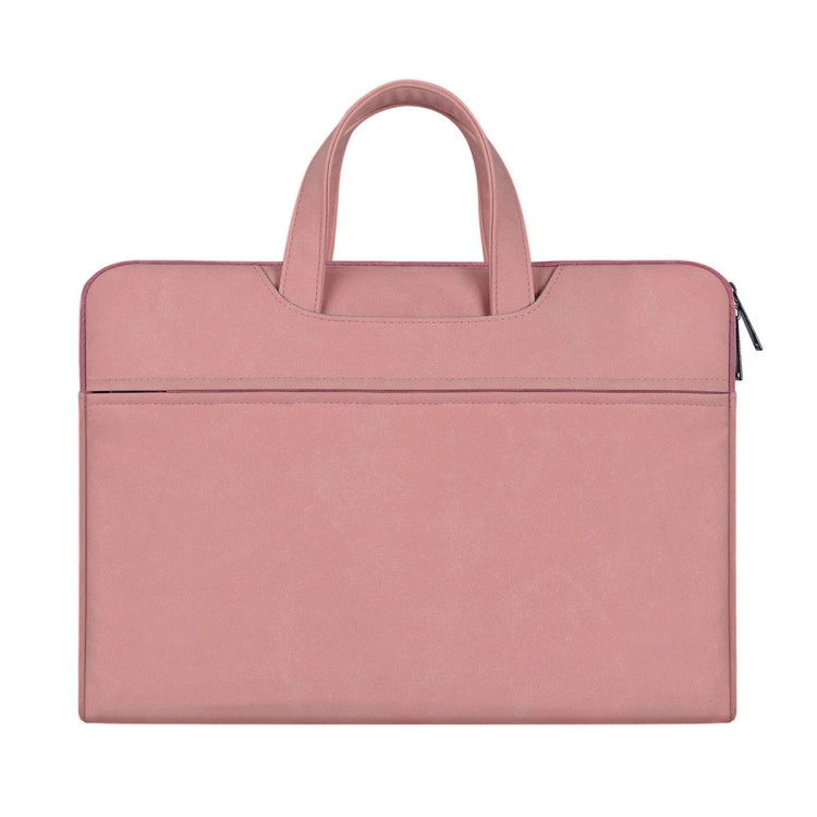 ST06 Waterproof PU Leather Zipper Hidden Portable Strap One-shoulder Handbag for 15.6 inch Laptops, with Suitcase Belt (Pink) - 15.6 - 17 inch by PMC Jewellery | Online Shopping South Africa | PMC Jewellery | Buy Now Pay Later Mobicred