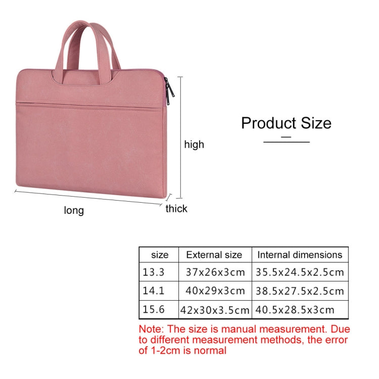 ST06 Waterproof PU Leather Zipper Hidden Portable Strap One-shoulder Handbag for 15.6 inch Laptops, with Suitcase Belt (Pink) - 15.6 - 17 inch by PMC Jewellery | Online Shopping South Africa | PMC Jewellery | Buy Now Pay Later Mobicred