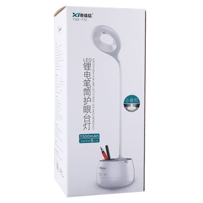 TGX-772 3-grade Brightness Touch Dimmer LED Desk Lamp, 28 LEDs Flexible Goose Neck Hollow Ring Design Eye Protection Light with Pen Holder / Small Night Light Function - Desk Lamps by PMC Jewellery | Online Shopping South Africa | PMC Jewellery | Buy Now Pay Later Mobicred