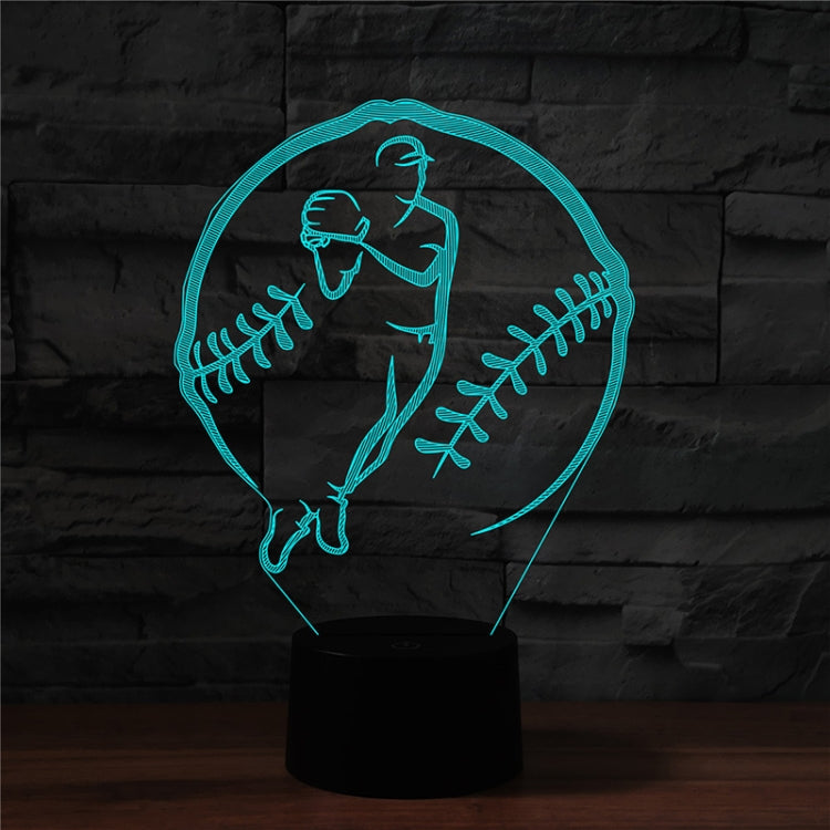 Baseball Sport Shape 3D Colorful LED Vision Light Table Lamp, Crack Remote Control Version - Novelty Lighting by PMC TechLife | Online Shopping South Africa | PMC TechLife | Buy Now Pay Later Mobicred