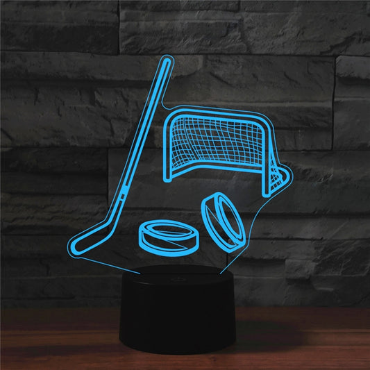 Ice Hockey Shape 3D Colorful LED Vision Light Table Lamp, 16 Colors Remote Control Version - Novelty Lighting by PMC Jewellery | Online Shopping South Africa | PMC Jewellery | Buy Now Pay Later Mobicred