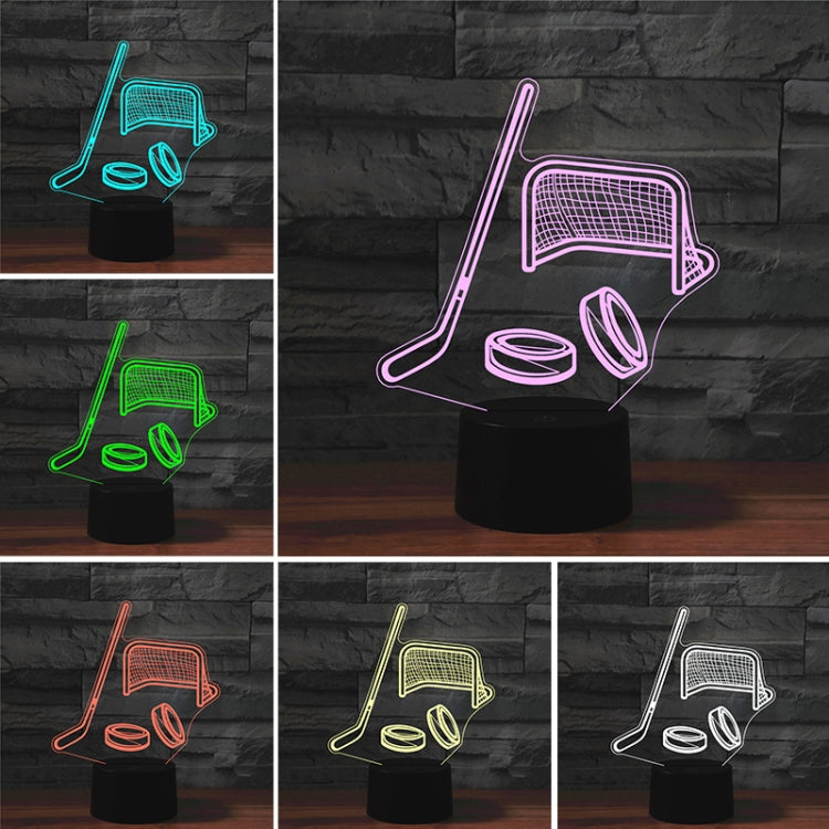 Ice Hockey Shape 3D Colorful LED Vision Light Table Lamp, USB & Battery Version - Novelty Lighting by PMC TechLife | Online Shopping South Africa | PMC TechLife | Buy Now Pay Later Mobicred