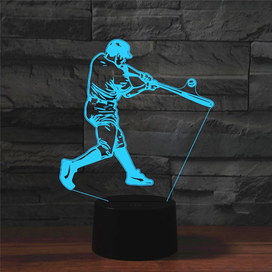 Playing Baseball Shape 3D Colorful LED Vision Light Table Lamp, Crack Touch Version - Novelty Lighting by PMC Jewellery | Online Shopping South Africa | PMC Jewellery | Buy Now Pay Later Mobicred