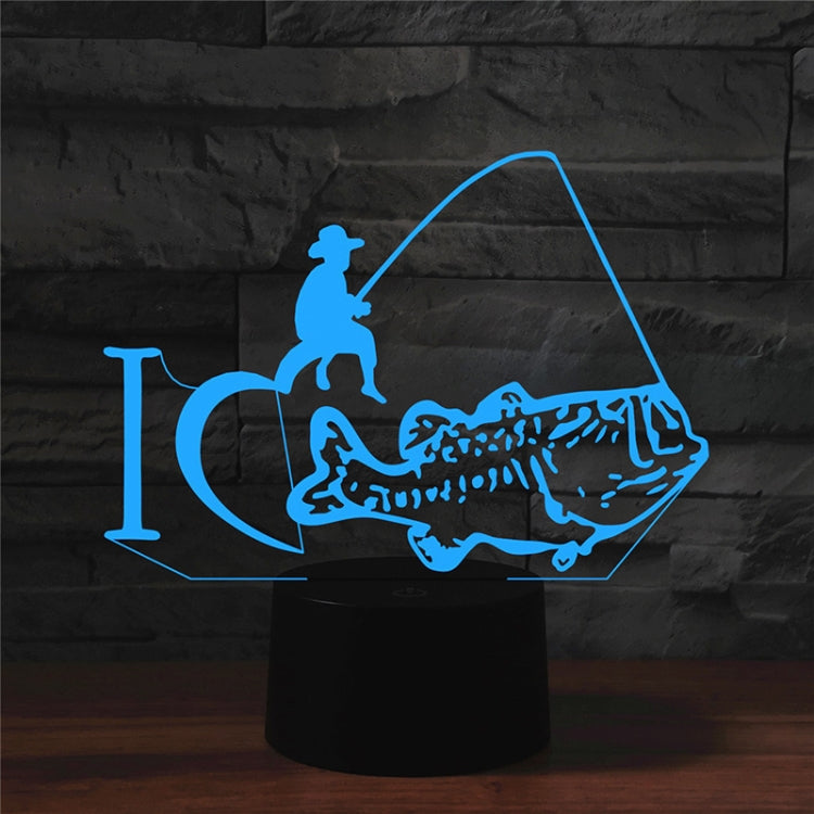 Fishing Shape 3D Colorful LED Vision Light Table Lamp, 16 Colors Remote Control Version - Novelty Lighting by PMC TechLife | Online Shopping South Africa | PMC TechLife | Buy Now Pay Later Mobicred