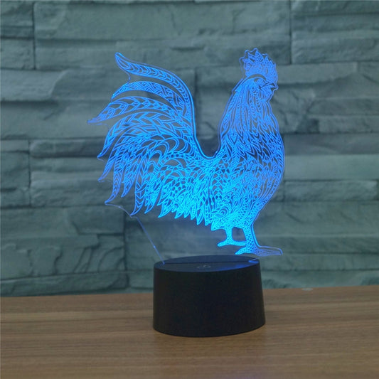 Cock Shape 3D Colorful LED Vision Light Table Lamp, USB Touch Version - Novelty Lighting by PMC Jewellery | Online Shopping South Africa | PMC Jewellery | Buy Now Pay Later Mobicred