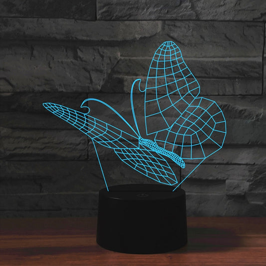 Butterfly Shape 3D Colorful LED Vision Light Table Lamp, Crack Remote Control Version - Novelty Lighting by PMC Jewellery | Online Shopping South Africa | PMC Jewellery | Buy Now Pay Later Mobicred