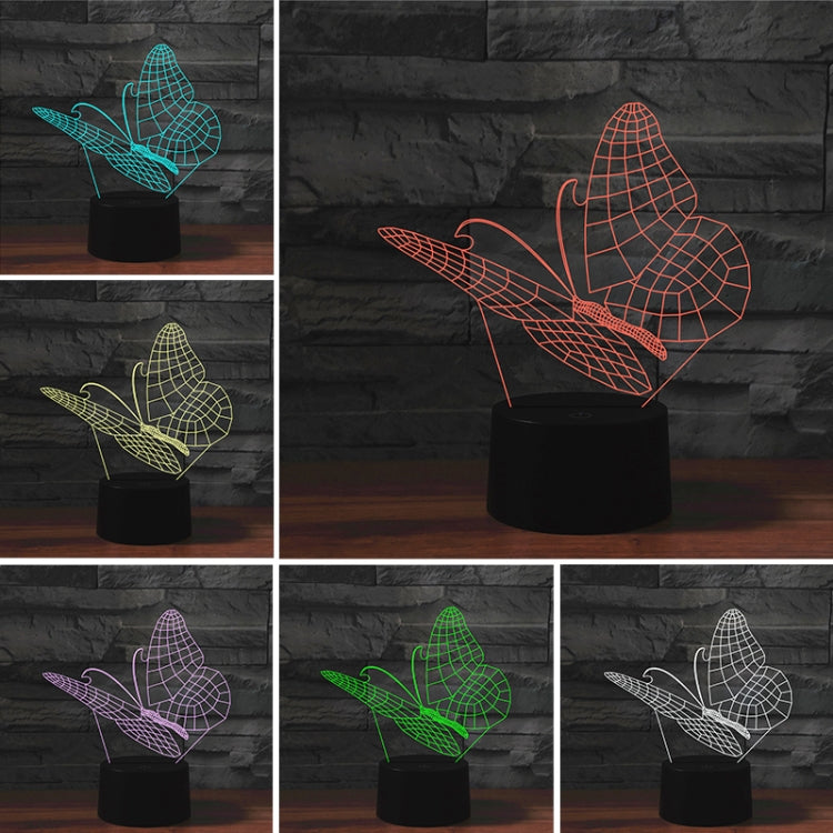 Butterfly Shape 3D Colorful LED Vision Light Table Lamp, Crack Remote Control Version - Novelty Lighting by PMC TechLife | Online Shopping South Africa | PMC TechLife | Buy Now Pay Later Mobicred