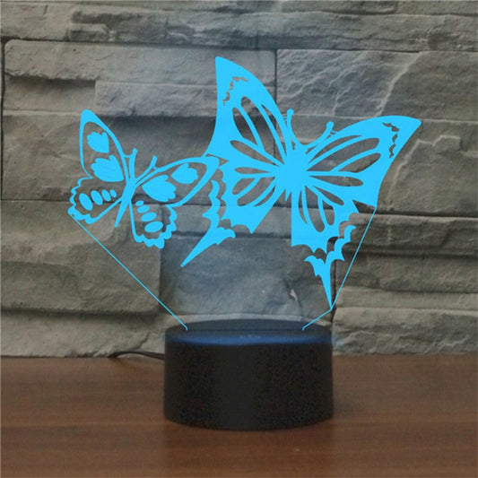 Two Butterflies Shape 3D Colorful LED Vision Light Table Lamp, USB Touch Version - Novelty Lighting by PMC Jewellery | Online Shopping South Africa | PMC Jewellery | Buy Now Pay Later Mobicred