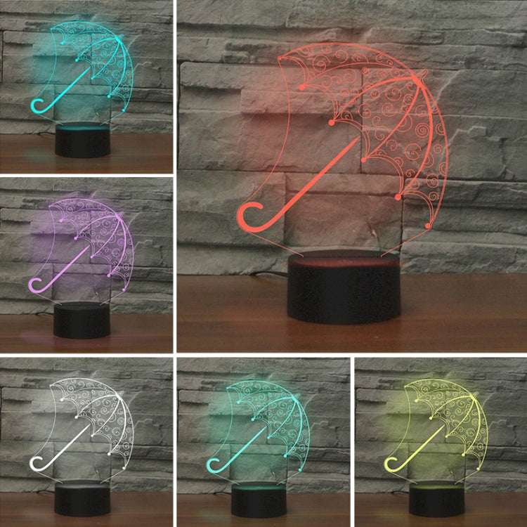 Umbrella Shape 3D Colorful LED Vision Light Table Lamp, USB Touch Version - Novelty Lighting by PMC TechLife | Online Shopping South Africa | PMC TechLife | Buy Now Pay Later Mobicred