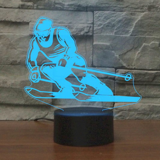 Skiing Shape 3D Colorful LED Vision Light Table Lamp, Charging Touch Version - Novelty Lighting by PMC Jewellery | Online Shopping South Africa | PMC Jewellery | Buy Now Pay Later Mobicred