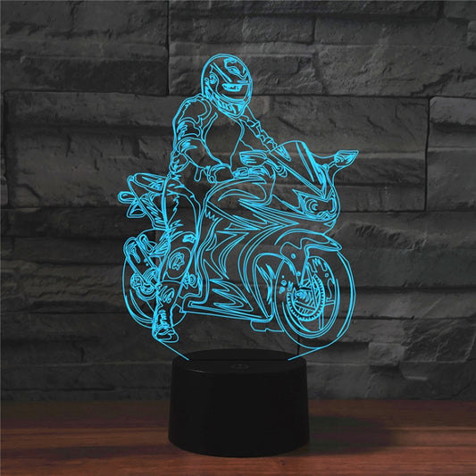 Motorcycle Shape 3D Colorful LED Vision Light Table Lamp, Charging Touch Version - Novelty Lighting by PMC Jewellery | Online Shopping South Africa | PMC Jewellery | Buy Now Pay Later Mobicred