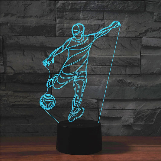 Playing Football Shape 3D Colorful LED Vision Light Table Lamp, 16 Colors Remote Control Version - Novelty Lighting by PMC Jewellery | Online Shopping South Africa | PMC Jewellery | Buy Now Pay Later Mobicred