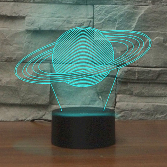 Saturn Shape 3D Colorful LED Vision Light Table Lamp, USB Touch Version - Novelty Lighting by PMC Jewellery | Online Shopping South Africa | PMC Jewellery | Buy Now Pay Later Mobicred