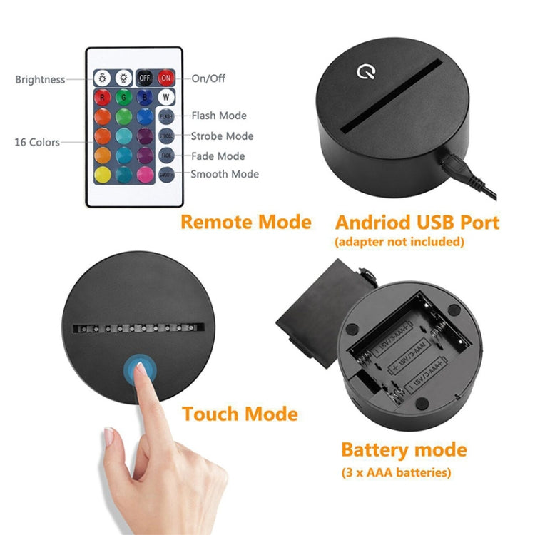 Saturn Shape 3D Colorful LED Vision Light Table Lamp, USB Touch Version - Novelty Lighting by PMC TechLife | Online Shopping South Africa | PMC TechLife | Buy Now Pay Later Mobicred