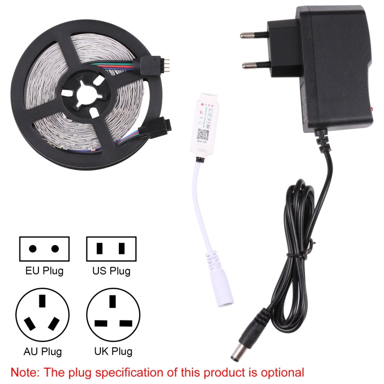 Smart Bluetooth APP Control Bare Board 2835 SMD RGB LED Rope Light, 60 LED/m, Length: 5m, 12V 2A 100-240V(EU Plug) - Bare Board Light by PMC TechLife | Online Shopping South Africa | PMC TechLife | Buy Now Pay Later Mobicred