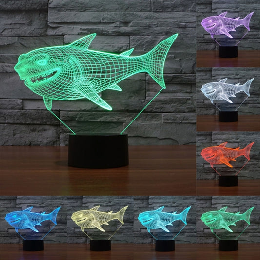 Side Face Shark Style 3D Touch Switch Control LED Light , 7 Color Discoloration Creative Visual Stereo Lamp Desk Lamp Night Light - Novelty Lighting by PMC Jewellery | Online Shopping South Africa | PMC Jewellery | Buy Now Pay Later Mobicred