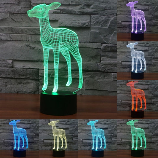 Deer Style 3D Touch Switch Control LED Light , 7 Color Discoloration Creative Visual Stereo Lamp Desk Lamp Night Light - Novelty Lighting by PMC Jewellery | Online Shopping South Africa | PMC Jewellery | Buy Now Pay Later Mobicred