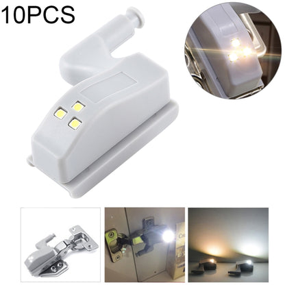 10 PCS 0.3W Universal Inner Hinge LED Sensor lamp Cupboard 3 LEDs Night light Auto ON/OFF Bulb(Warm White) - Sensor LED Lights by PMC Jewellery | Online Shopping South Africa | PMC Jewellery | Buy Now Pay Later Mobicred