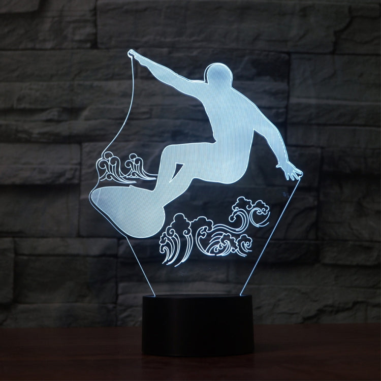 Surf Riding Shape 3D Colorful LED Vision Light Table Lamp, 16 Colors Remote Control Version - Novelty Lighting by PMC TechLife | Online Shopping South Africa | PMC TechLife | Buy Now Pay Later Mobicred