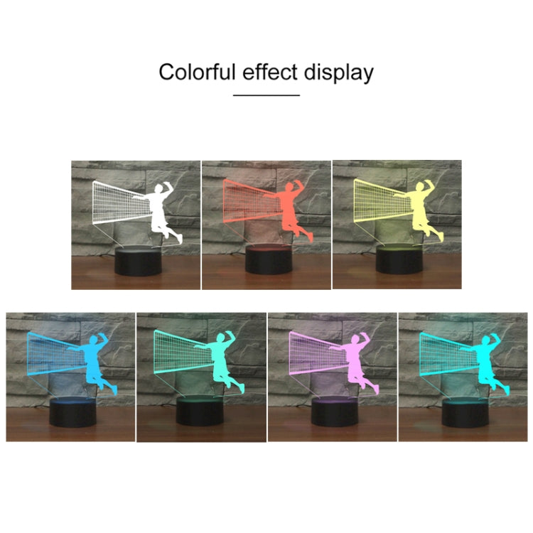 Playing Volleyball Shape 3D Colorful LED Vision Light Table Lamp, USB & Battery Version - Novelty Lighting by PMC TechLife | Online Shopping South Africa | PMC TechLife | Buy Now Pay Later Mobicred
