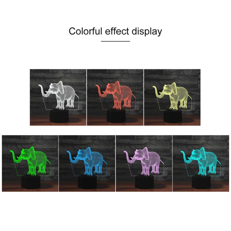 Elephant Shape 3D Colorful LED Vision Light Table Lamp, USB Touch Version - Novelty Lighting by PMC TechLife | Online Shopping South Africa | PMC TechLife | Buy Now Pay Later Mobicred