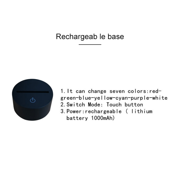 Rugby Quarterback Shape 3D Colorful LED Vision Light Table Lamp, Charging Touch Version - Novelty Lighting by PMC TechLife | Online Shopping South Africa | PMC TechLife | Buy Now Pay Later Mobicred