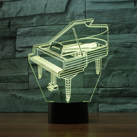 Piano Shape 3D Colorful LED Vision Light Table Lamp, 16 Colors Remote Control Version - Novelty Lighting by PMC Jewellery | Online Shopping South Africa | PMC Jewellery | Buy Now Pay Later Mobicred