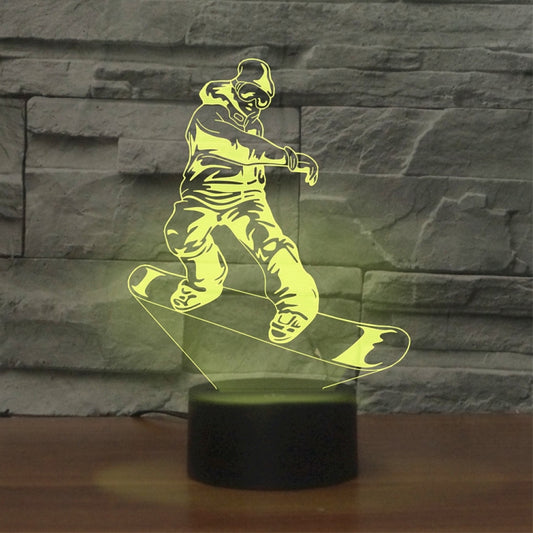 Skate Boy Shape 3D Colorful LED Vision Light Table Lamp, Charging Touch Version - Novelty Lighting by PMC Jewellery | Online Shopping South Africa | PMC Jewellery | Buy Now Pay Later Mobicred