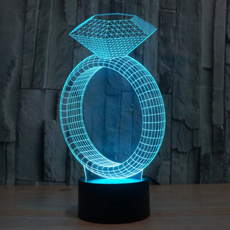 Diamond Ring Style 3D Touch Switch Control LED Light , 7 Color Discoloration Creative Visual Stereo Lamp Desk Lamp Night Light - Novelty Lighting by PMC TechLife | Online Shopping South Africa | PMC TechLife | Buy Now Pay Later Mobicred
