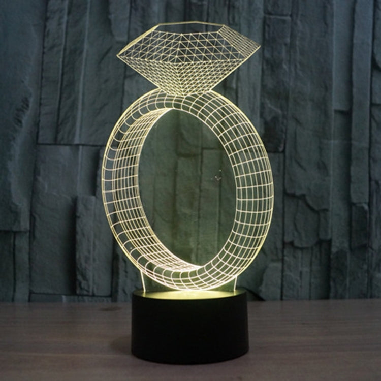 Diamond Ring Style 3D Touch Switch Control LED Light , 7 Color Discoloration Creative Visual Stereo Lamp Desk Lamp Night Light - Novelty Lighting by PMC TechLife | Online Shopping South Africa | PMC TechLife | Buy Now Pay Later Mobicred