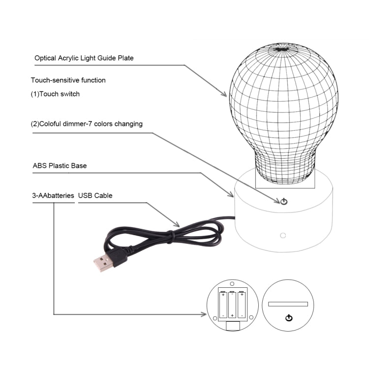 Cobweb Style 3D Touch Switch Control LED Light , 7 Colour Discoloration Creative Visual Stereo Lamp Desk Lamp Night Light - Novelty Lighting by PMC TechLife | Online Shopping South Africa | PMC TechLife | Buy Now Pay Later Mobicred