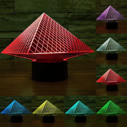 Pyramid Style 3D Touch Switch Control LED Light , 7 Colour Discoloration Creative Visual Stereo Lamp Desk Lamp Night Light - Novelty Lighting by PMC Jewellery | Online Shopping South Africa | PMC Jewellery | Buy Now Pay Later Mobicred