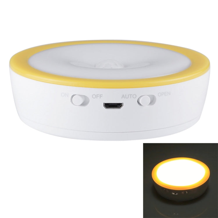 R10 USB Charging LED PIR Sensor Night Light , 4000K Emergency Light Cabinet Lamp, Sensor Distance: about 3m, DC 4.5V(Yellow) - Sensor LED Lights by PMC Jewellery | Online Shopping South Africa | PMC Jewellery | Buy Now Pay Later Mobicred