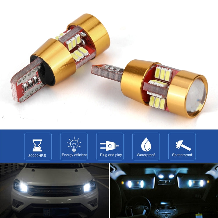 2 PCS LED Light Bulb 6000K White Super Bright 168 2825 W5W T10 Decoder Replacement, For Car Dome Map Side Marker Door Courtesy License Plate Lights(Gold) - Clearance Lights by PMC Jewellery | Online Shopping South Africa | PMC Jewellery